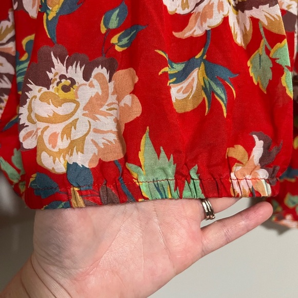 Maeve by Anthropologie Lake House Red Floral Top Size XS - Picture 6 of 10